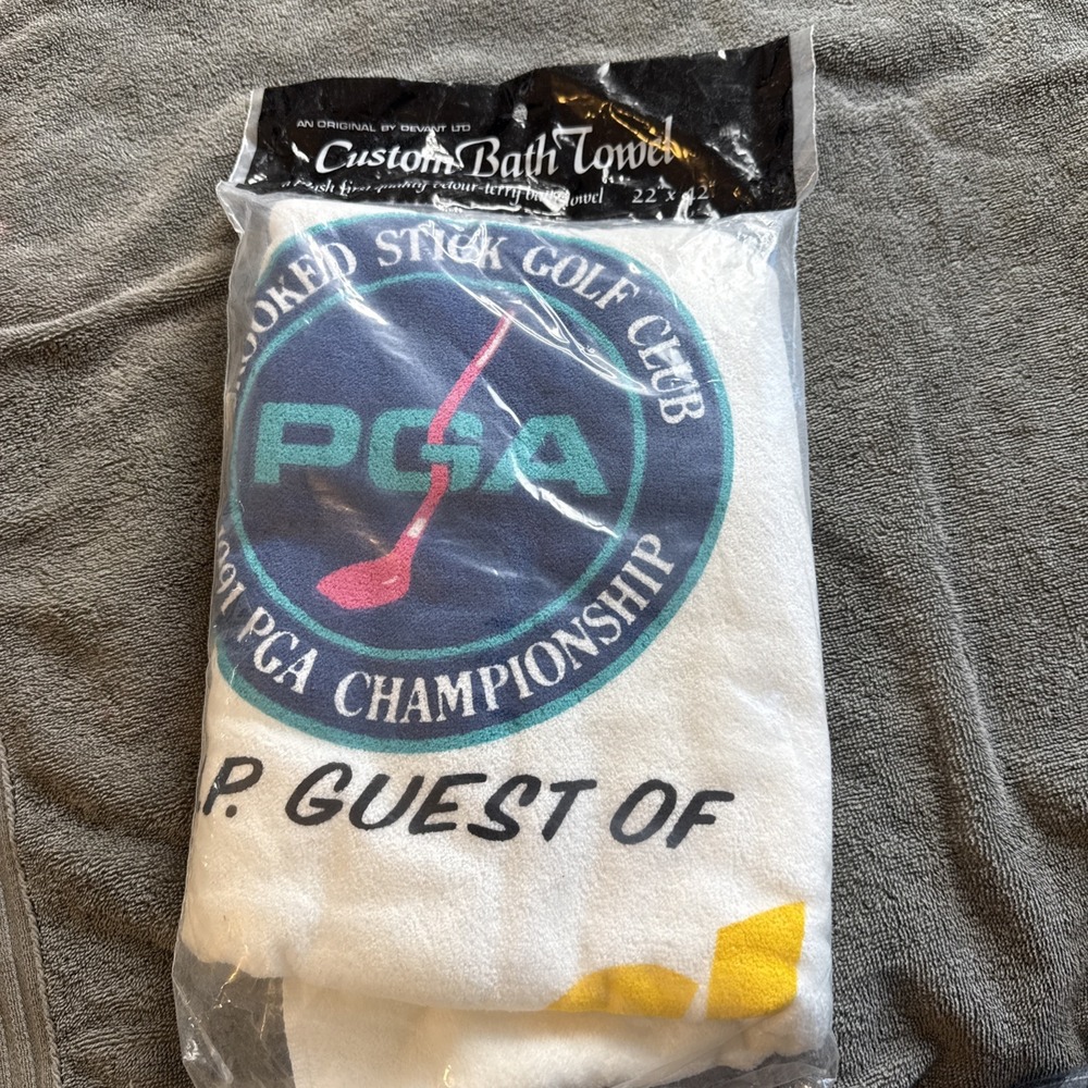 Vintage 1991 PGA Championship Crooked Stick Golf Club VIP Guest Towel Sealed USA
